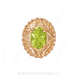 GS443 PD - 14 Karat Gold Peridot Slide 